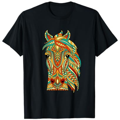 Tribal Horse Design - Horses Animal Lover Horseback Riding T-Shirt