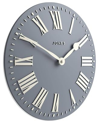 Jones Clocks® Strand wall clock | Modern classic convex clock | 30cm | French navy | Roman numerals | Ideal for the kitchen, living room, office or bedroom