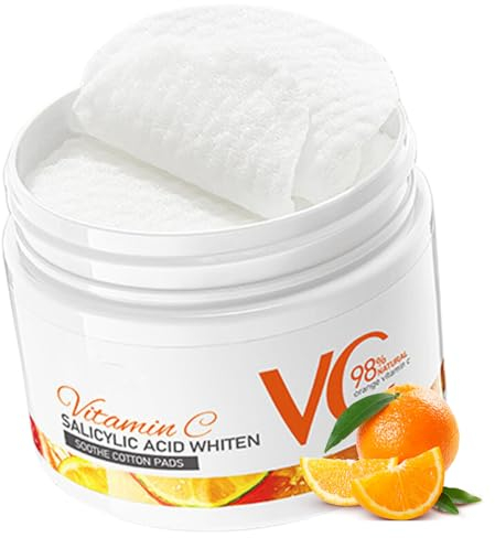 Salicylic Acid Toner Pads With 98% Vitamin C - Face Exfoliator and Cleansing Wipes for Acne Treatment and Unblocked Pores (Pack of 55)