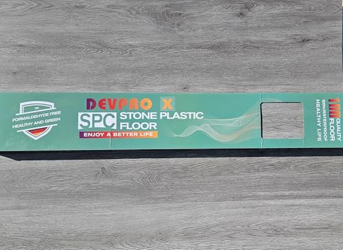 SPC Flooring - Click System-4mm Thick with 1.5mm in Built Underlay-Ideal for Kitchen, Bathroom, Living Room and Offices- 100% Waterproof, Formaldehyde Free (XLW-2863)