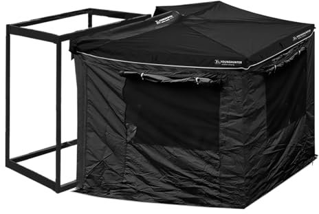 Free Standing Side Awning,2 Meters SUV Camping Canopy, 4WD Vehicle Aluminum Frame Free Pole Awning, Lightweight Black Color Mounted,Universal Truck Van Off-Road Car Roof Rack (270 degree annex room)