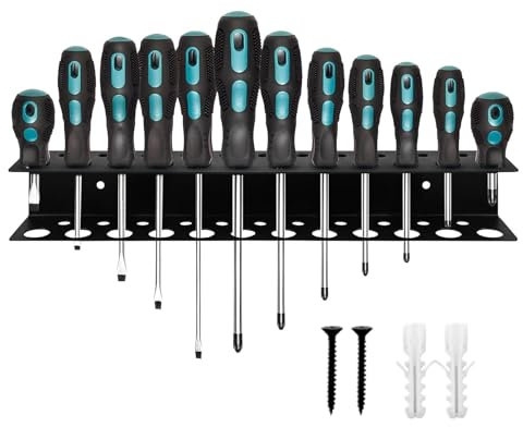 Générique Porte-tournevis mural, support mural pour tournevis,Support mural pour tournevis de garage - Support d'organisateurs de tournevis en métal, organisateurs d'outils muraux pour atelier