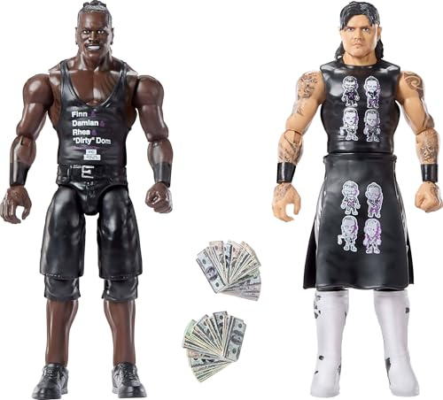 Mattel WWE Main Event Showdown - Figuras de acción con Accesorio, Serie #21 R-Truth vs Dirty Dominik Mysterio Juego Coleccionable, 6 Pulgadas
