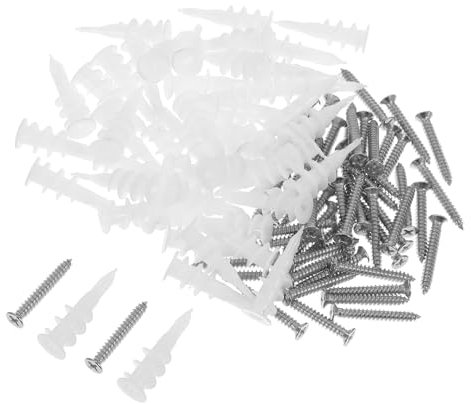 SOLUSTRE Kit De Vis Pour Cloisons Sèches (50 Pièces) Chevilles Autoperceuses Tube Dexpansion Vis En Acier Inoxydable Pour Accrocher Des Tableaux Et Fixer Au Mur