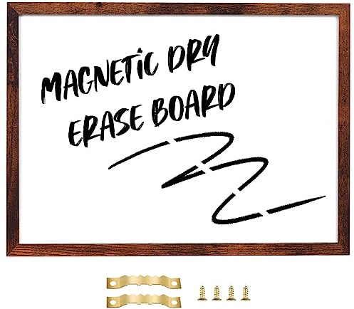 Okydoky Tableau blanc magnétique avec cadre en bois marron foncé, effaçable à sec, grand tableau blanc, pour l'école, la maison, le bureau (BB-BN-4560) DE