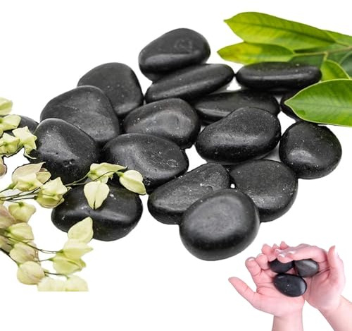 Guijarros, 4-8 cm Piedras de Río Negro Pulidas, 1kg Guijarros Decorativos Pulidos, Piedras Decorativas Pulidas, para Paisajismo, Decoración del Hogar, Manualidades, Proyectos Artísticos