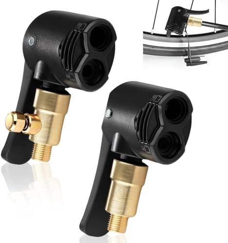 UIHRLM 2 Pack Dual Head Bike Valve Adapter, Presta Valve Pump Adapter with Connector Heads, Multi-Use Dual Head Bike Track Pump Tyre Air Pumps Accessories for Bicycle Bikes Vehicle Replacement