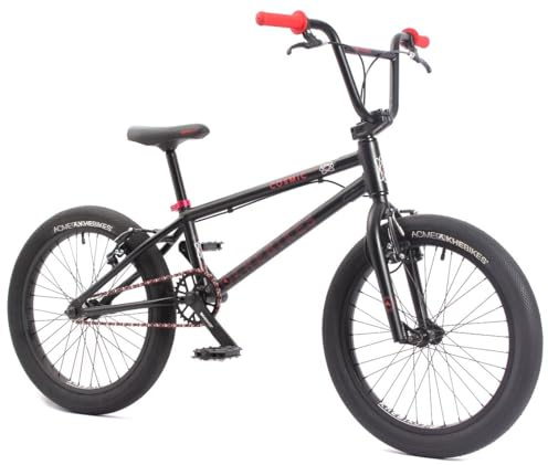 KHE Cosmic AL 20 pulgadas BMX – Aluminio – Affix Rotor – Frenos V delantero y trasero – Neumáticos Acme 2.40 – Negro mate – 135-170 cm – 2025