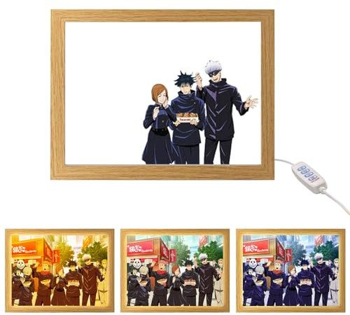 MeYuxg Anime Illuminated Picture Frame, LED Creative Decorative Painting Frame, Gifts for Anime Fans, Brightness Adjustable, Art Decoration for Living Room, Bedroom, Children's Room, O