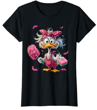 Funny Duck Cleaning Housework Cleaner Housewives T-Shirt