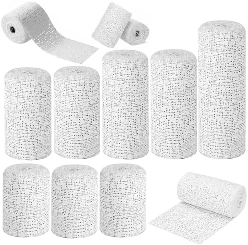 Sayudar Gibsbindenden for Crafts, 8 Rolls 5 cm/7.5 cm/10 cm/15 cm x 2.7 m Plaster Bandages Plaster Cast Set Plaster Bandage Roll Quick Drying for Medicine or Model Making Baby Belly Model Making Art