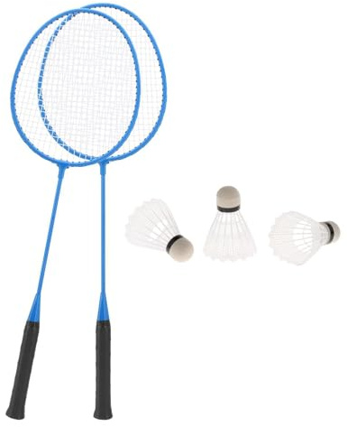 kesurpae Divertiti con la famiglia, racchette da badminton resistenti e leggere, set per il tempo libero, impugnatura per racchetta da badminton, palline professionali gioco, Blu, 67 cm