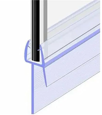 Transparent duschtätning 2 stycken limfri duschpackning, klar PVC-tätningsmedel, 6-12 mm, för glasdörrar, vattenlåsremsor (D 2 st x 50 cm, 12 mm)