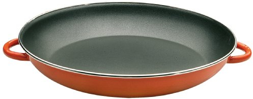 Ibili Paellapfanne 30 cm aus emailliertem Stahl/Metall, orange/schwarz
