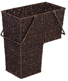 Trademark Innovations Panier d'escalier en Osier avec poignées de 38,1 cm (Marron)