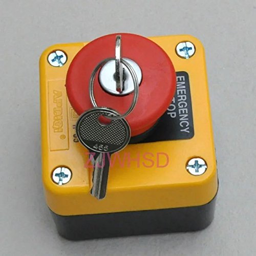 Interrupteur à bouton-poussoir d'arrêt d'urgence étanche avec clé 660 V 10 A normalement fermé [HRUS]