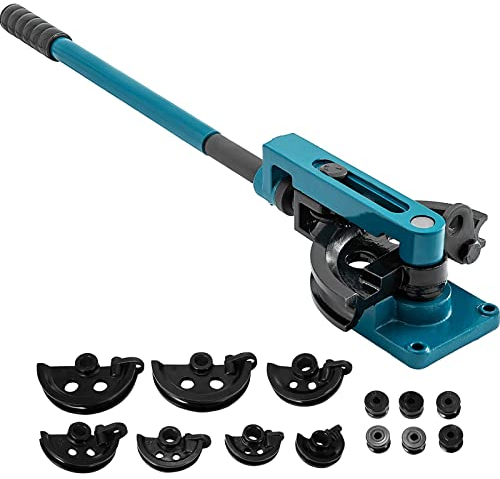 Happybuy Manuelle Rohrbieger Rohrbiegegerät 10-25mm Rohrbiegemaschine Handrohrbieger mit 7 runde Matrizen Rohrbiegemaschine für Rundrohr