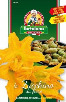 SEMENTI DI ORTAGGI DI VARIETA' STRANE & BUONE IN BUSTINE PER USO HOBBYSTICO (ZUCCHINO Striato d'Italia (da Fiore))