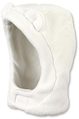 Sterntaler Schalmütze aus Teddyflausch - Unisex Baby und Kinder Mütze - gefüttert mit weichem Microfleece - Schlupfmütze - warme Wintermütze mit Klettverschluss - ab Geburt - ecru, Größe 37