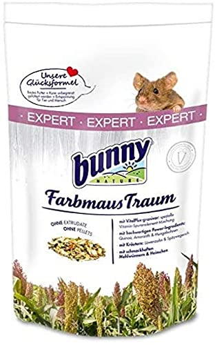 Bunny FarbmausTraum EXPERT | 500 g | Alleinfuttermittel für Farbmäuse | Ohne Zucker, Zusatzstoffe, Geschmacksverstärker oder Farbstoffe | Hochwertige Power-Ingredients
