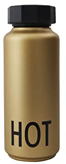 Design Letters Trinkflasche Edelstahl 500 Ml Gold Bottle | Thermoskanne BPA/BPS frei | Isolierflasche Edelstahl | Trinkflasche Auslaufsicher | Trinkflasches Sport | Thermosflasche 12h heiß 24h kalt
