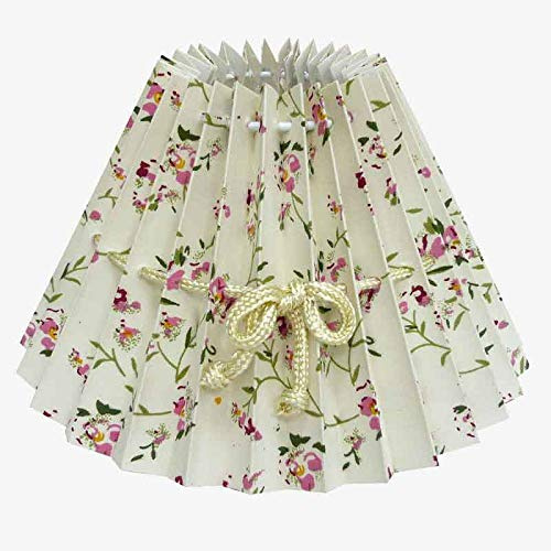 Prakt & kvalitet - blekgula runda nyanser med små blommor Ø 40 cm med knutlänk Ø 40 cm med knutlänk
