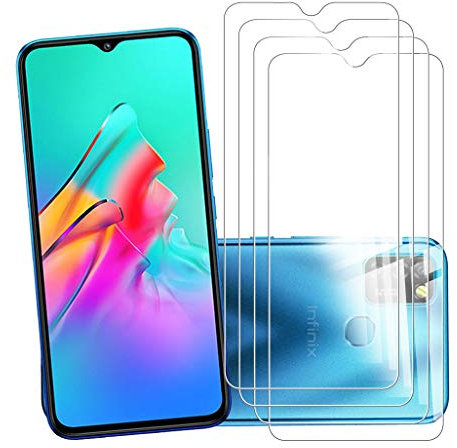 KJYF [4 Pieces] for Infinix Smart 5 (6.6 Inches) Tempered Glass, 9H Hardness Screen Protector Tempered Glass for Infinix Smart 5 Smartphone