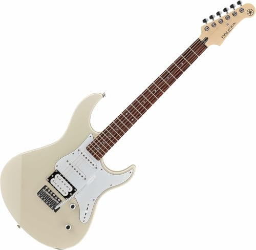 Yamaha Pacifica 112V Hochwertige E-Gitarre in elegantem Design für Einsteiger und Fortgeschrittene, mit 2 online Gitarrenstunden bei einem Lehrer der Yamaha Music School, in Vintage Weiß