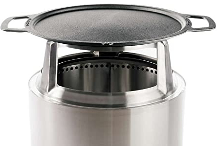 Solo Stove Bonfire Grillhäll + Hub | Gjutjärnskokkärl med Nav i Rostfritt Stål för 20,3 cm Höjd, Tillägg till Bonfire Eldstad, Vikt: 5,7 kg, Kokytas Diameter: 45 cm