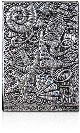 PORRASSO A5 vattentät anteckningsbok retro dagbok anteckningsbok handgjord PU klassisk reliefanteckningsbok bunden anteckningsbok för män, kvinnor student personal 100 ark 21,5 x 14,5 cm