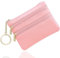 Klein Münzbörse, Leder Geldbörse Kreditkartenbörse mit DREI Fächern, Reißverschluss, Schlüsselanhänger, Klein Geldbeutel Business Card Mini Wallet für Damen…