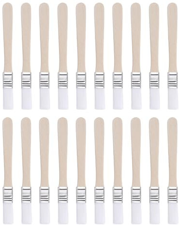sourcing map 20pcs Paint Brushes 0.5 Paint Brush Nylon Flat Wall Paint Brush Soft Bristle with Wood Handle for Painting DIY Latex Paints Furniture Cabinets Fences, White