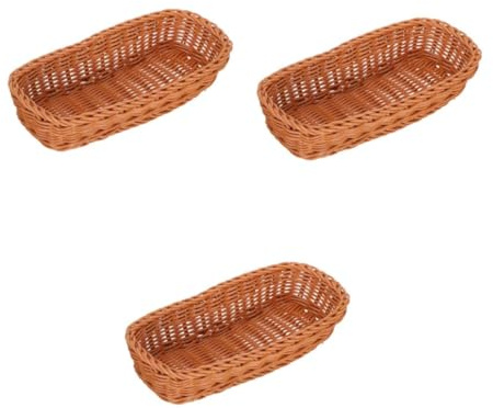 Amosfun Cesta De Almacenamiento De Cubiertos De 3 Piezas Cesta De Mimbre para Cubiertos Organizador Rectangular Cesta para Palillos Soporte para Utensilios De Mimbre Soporte para