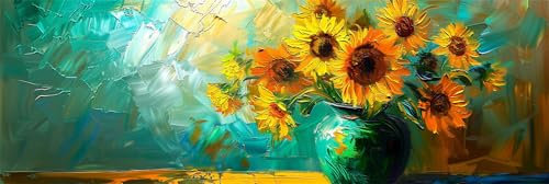 Dipingere con i numeri Girasole Dipingere con i Numeri per Adulti Arte, Quadro da Dipingere con Numeri Kit con Pennelli e Colori Acrilici Fai da Te Bambini Donne Hobby Creativi Regalo 100x300cm-459