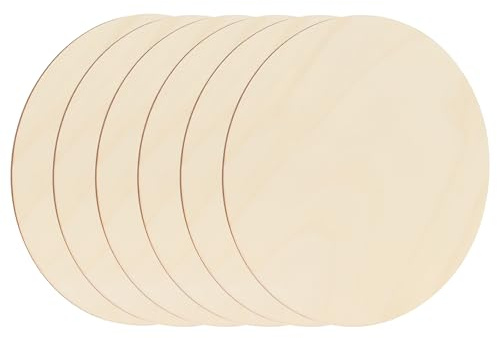 JJUNW 6 Pack Wood Circles for Crafts, 8 Inch Unfinished Wood Circles Discs, Wooden Ornaments for Crafts for DIY Crafts Door Hanger Sign Wood Buring Painting Christmas Decorate