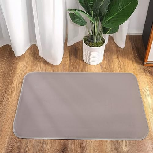 HOMEYA - Alfombra Decorativa de Pelo Corto Extra Suave -Alfombra Antideslizante para Salón Dormitorio Rectangular 50 x 80 cm Gris