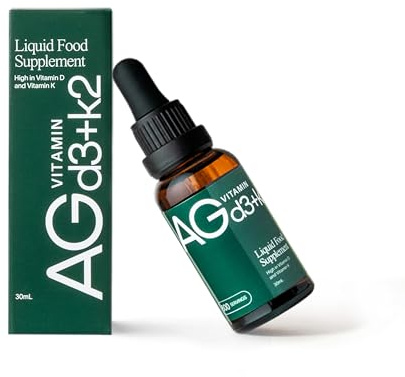 AG1 Vitamin D3 K2 Drops, 25 µg of Vitamin D3 and 100 µg of K2 per Serving, Formulated Separately in Oil for Higher Bioavailability | AG1 Athletic Greens