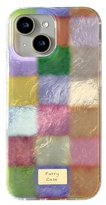 Reownest Etui för iPhone 13/iPhone 14, Mjukt fodral med Färgglatt Dopamin-schackmönster, Fin Design, Repskyddad och Stötdämpande, för Tjejer och Kvinnor - Färgad
