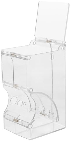 Abaodam Mangeoire Automatique en Acrylique pour Petits Animaux, Distributeur Nourriture pour Hamster et Lapin Nain, Petit Modèle Fixation, Accessoire Cage pour Rongeurs et Oiseaux,