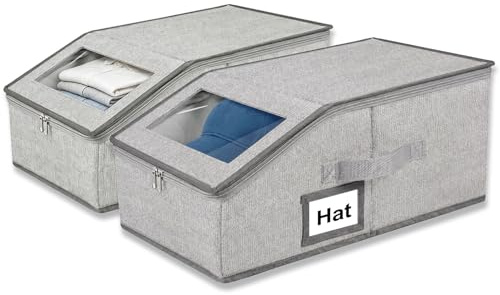 Sztiylit Sztilyt 2Pcs Stackable Hat Storage, Stackable Hat Storage Box