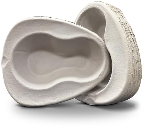 DryFox Pulp Disposable Bed Pan 2000ml / 2L | 15 Pack | Ideal for Urine, Fluid Waste, Bedside Patient Support, Healthcare, Care Home