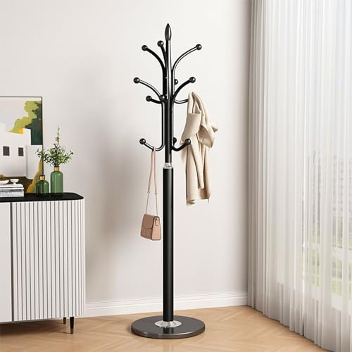 Metallklädhängare stativ med 6 krokar, 180 cm hög fristående hatt scarfhängare för vardagsrum sovrum