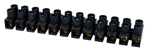 Regleta de conexión | 12 bornes para cable de 4 mm | Color Negro