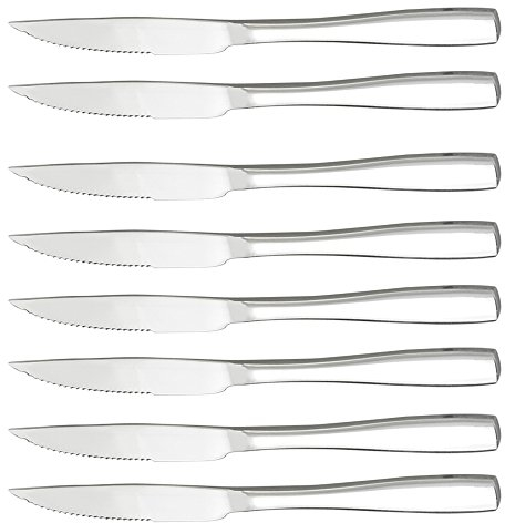Lesbye Cuchillo de bistec de Acero Inoxidable, un Juego de 12 Cuchillos de Sierra de Cocina