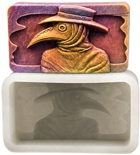 ARTCRAFTMOLDS Plague Doctor Silicone Mold for SOAP Making, Resin Casting, Clay, Plaster, Gypsum, Wax and Other Crafts, Crafting Tool