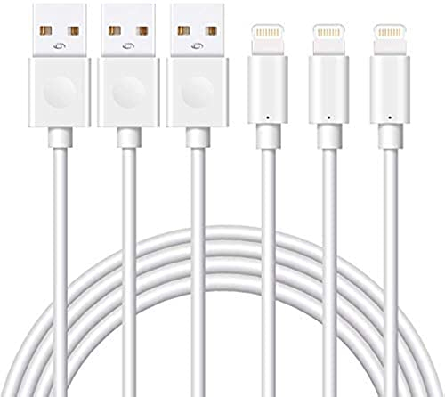 GlobaLink Cable Cargador iPhone, Cable Lightning, [MFi Certificado] 3Pack 2M, Cable iPhone USB, Lightning Cable Carga Rapida para iPhone 14/13/13 mini/13 Pro Max/12/11/11 Pro/X/SE/iPad/iPod - Blanco