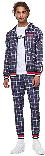 Lonsdale Herren ORBOST Trainingsanzug, Azul marino/rojo/blanco,