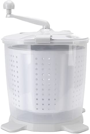 Andarm Mini Portable Washing Machine, 2 in 1 Hand Operated Cranking Mini Washer Dryer Manual Non Electric, Compact Washing Machine Spin Dryer for Apartments Dormitory Camping