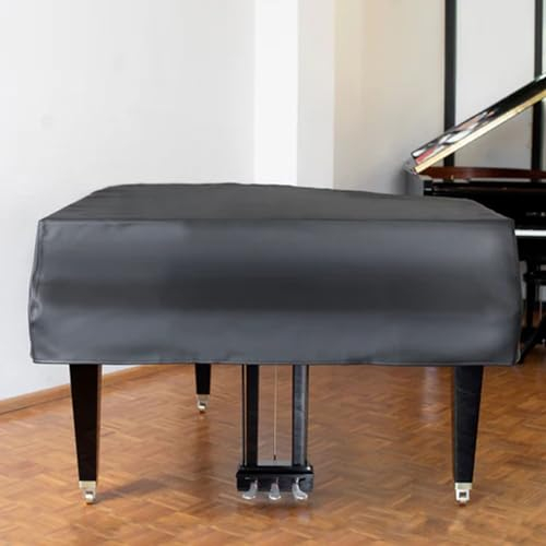 Cutfouwe Flügel Klavier Abdeckung -Kunstleder Klavier staubschutz-Schwarze Grand Piano Abdeckung -Wasserdicht-staubdicht,Schwarz,200cm