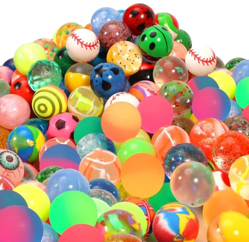 Pllieay 264 Pieces Bouncy Balls Bulk, Rubber Balls 27mm Mixed Color Party Bag Filler for Kids Party Favors, Prizes, Birthdays Gift and Vending Machines (Style Random)